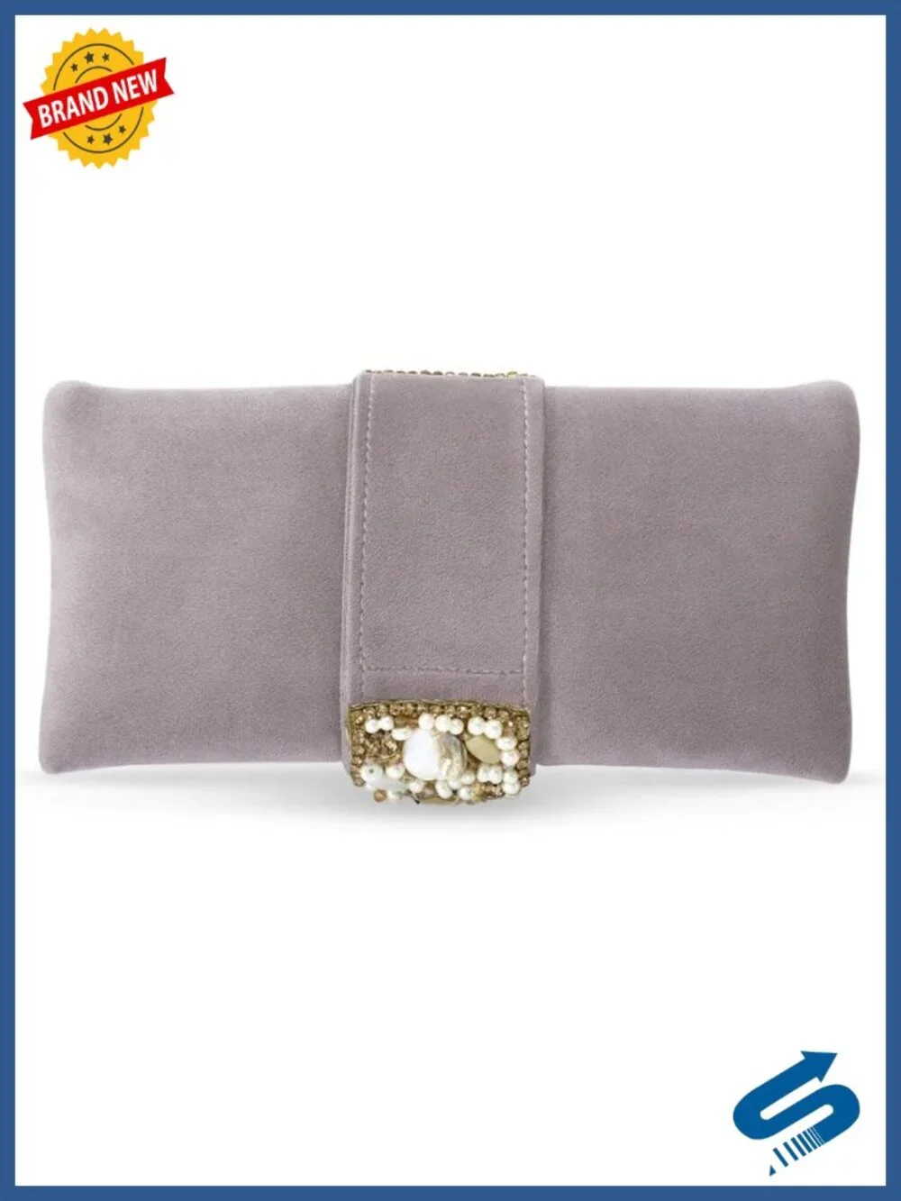 Handmade Bridal Clutch Velvet Evening Bag Floral Embellished
